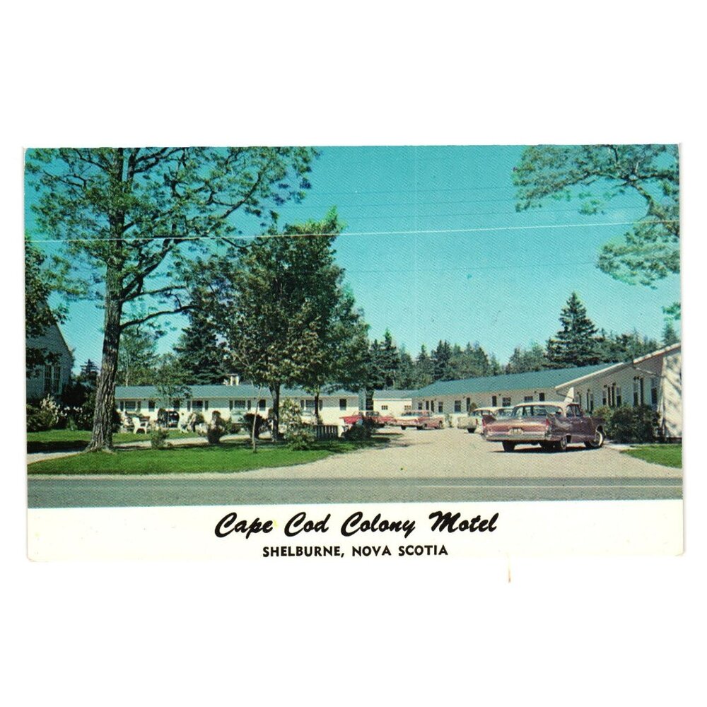 Vintage Cape Cod Colony Motel Postcard Shelburne Nova Scotia